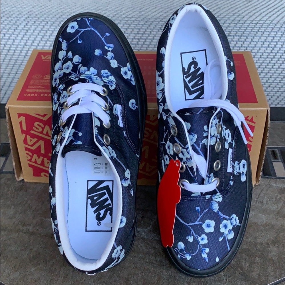 VANS ERA FLORALS BLUE/BLACK men’s - Picture 7 of 16